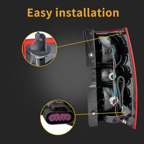 MiKaFex Tail Light Assembly Compatible With 2007-2014 Chevy Tahoe Suburban Driver and Passenger Side Rear Brake Lamps With Bulb Inside And Wiring Harness Replaces# GM2800196 25862701 - Image 5