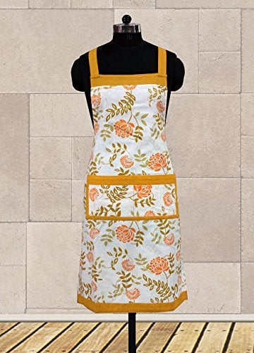 Dekor World Yellow Floral Apron (Pack of 1 Pc) - Image 5