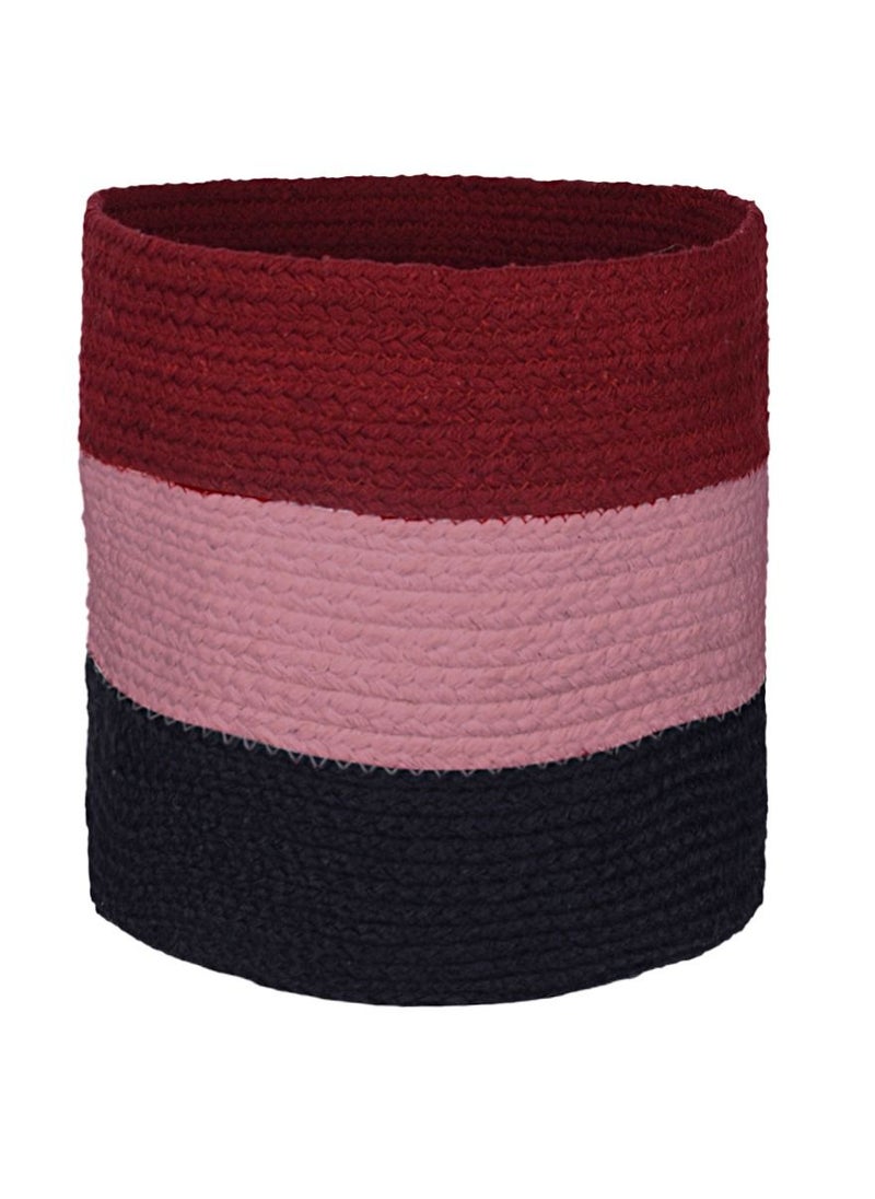 N & H Eco-friendly Handwoven Multipurpose Designer Baskets for Storage Organizer & Indoor Planters (Red, Pink & Black)  - Image 2