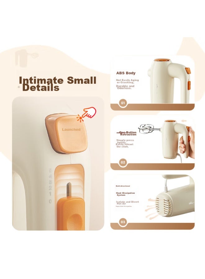 Bear Electric Egg Beater, Home Use Hand Mixer, Mini Cream Whipper, Baking Handheld Automatic Egg Beater And Mixer, Ddq-b01k1 - Image 5