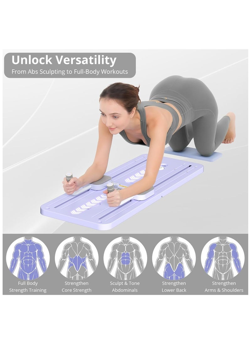 Soofam - Pilates Reformer Set, Multi-Purpose Foldable Pilates Reformer Board for Home, 5 in 1 Pilates Sliding Board - Image 1