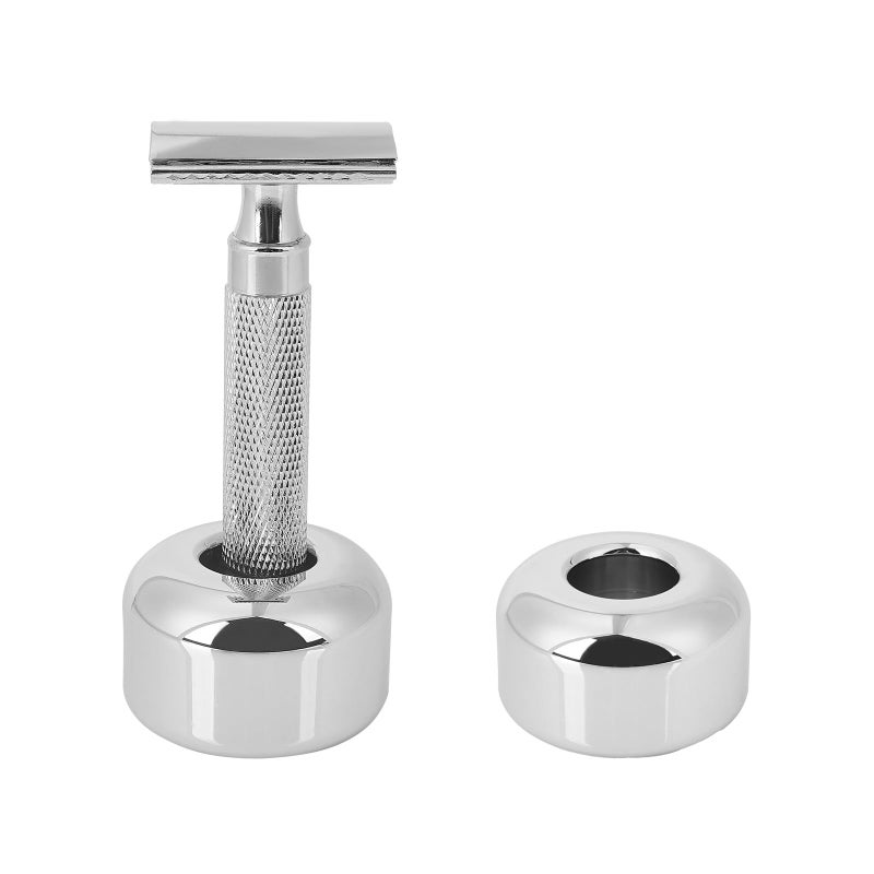 LUEXBOX 2 Pack Aluminum Alloy Razor Base, Safety Razor Alloy Stand for Bathroom Accessory, Desk Pen Holder Toothbrush Shaving Base - Image 1