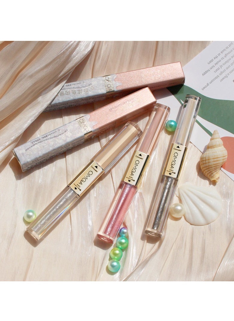 Mei Lifestyle Double Head Liquid Eyeshadow and Eye Concealer - Shiny, Glitter, Pearlescent, Long-Lasting Eye Makeup  - Image 3
