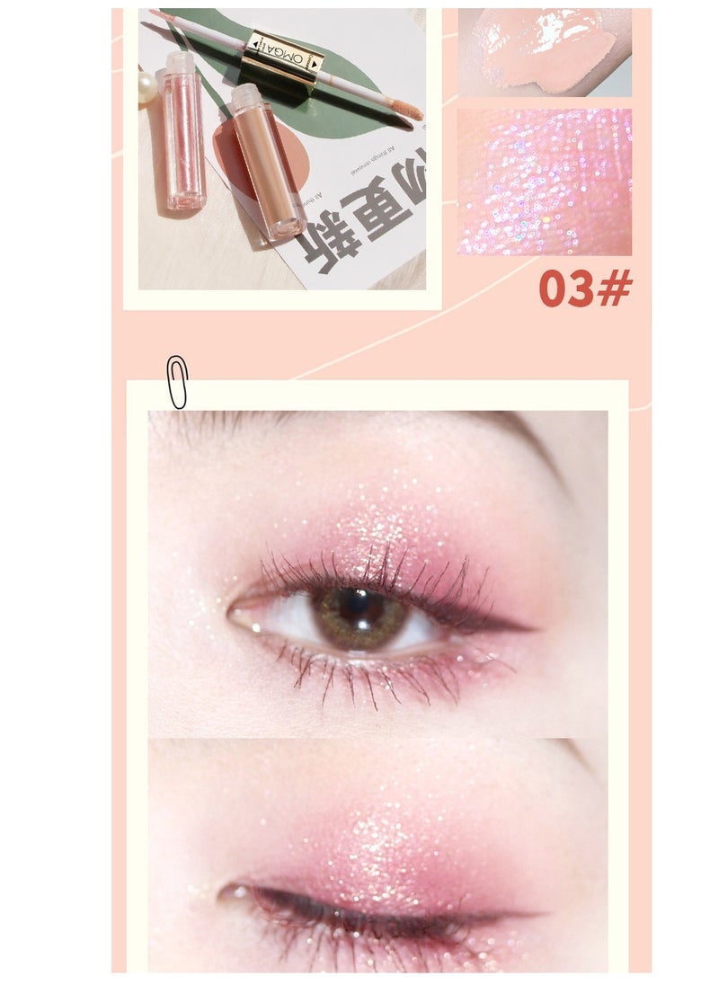 Mei Lifestyle Double Head Liquid Eyeshadow and Eye Concealer - Shiny, Glitter, Pearlescent, Long-Lasting Eye Makeup  - Image 5
