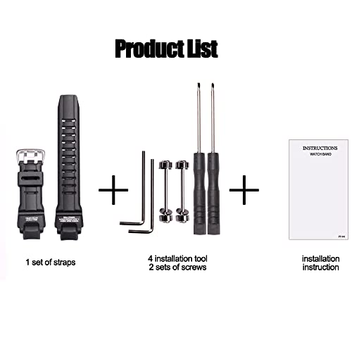 MCXGL Rubber Strap Compatible with Casio GW-4000 GA-1000 GW-A1000 Watch Replacement Resin Band Men' Sports Waterproof Black Bracelet - Image 3
