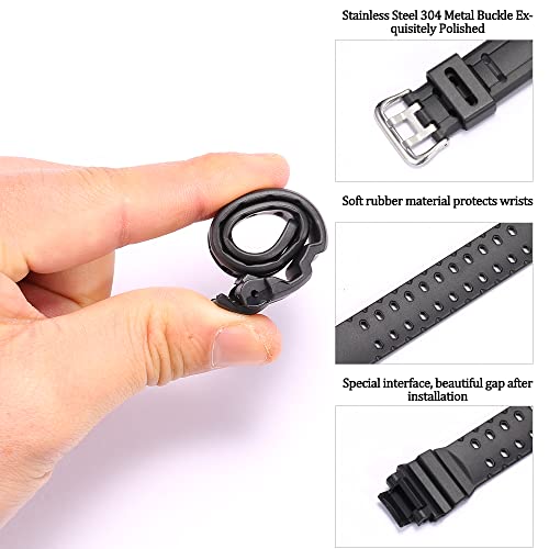 MCXGL Rubber Strap Compatible with Casio GW-4000 GA-1000 GW-A1000 Watch Replacement Resin Band Men' Sports Waterproof Black Bracelet - Image 4