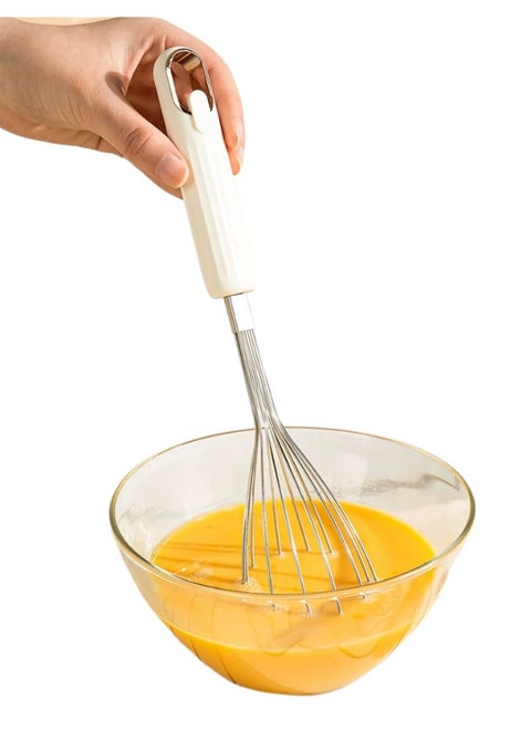 Whisk Stainless Steel Wire, Whisk Egg Whisk Cooking Frother Egg Beater Tiny Whisk 25cm for Whisking, Beating, Blending Ingredients, Mixing Sauces - Multicolour