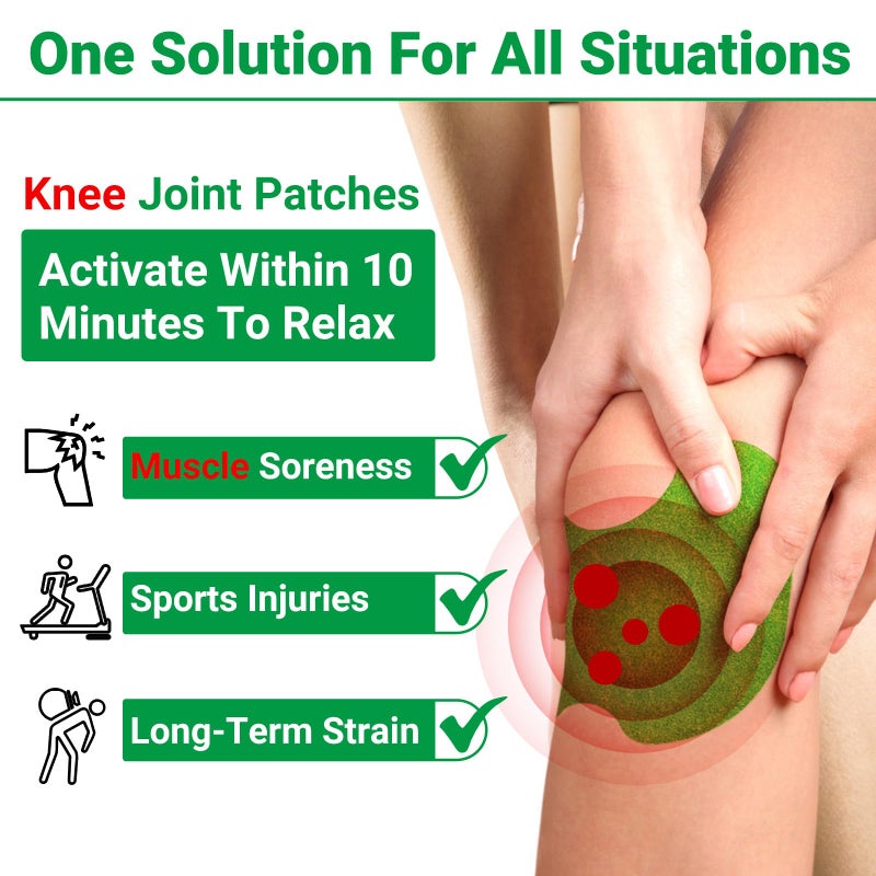 ishancare Knee Patches - 24 Count Warming Herbal Plaster Maximum Strength Heat Patches, 8 Hours Deep Heating Extra Strength Joint Soreness Soothing Patch for Knees, Back, Neck, Shoulder - Image 2