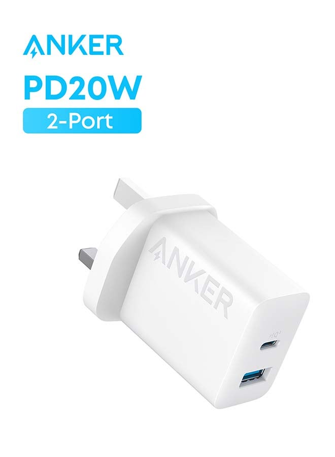 Anker USB C Plug, iPhone Charger, 20W Dual Port USB Fast Wall Charger, USB C Charger Block for iPhone 16/16 Pro/16 Pro Max/15/14/13/12, iPad Pro, AirPods, and Samsung S25/S24 (Cable Not Included) - Image 1