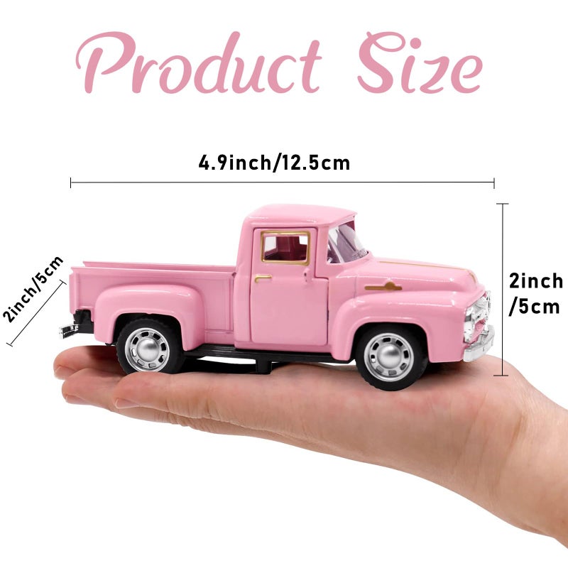 YimiBloss Easter Farm Pickup Truck Decor with Eggs, Mini Vintage Metal Diecast Farmhouse Pickup Happy Spring Farm Tiered Tray Decorations for Home Kitchen Table - Image 4
