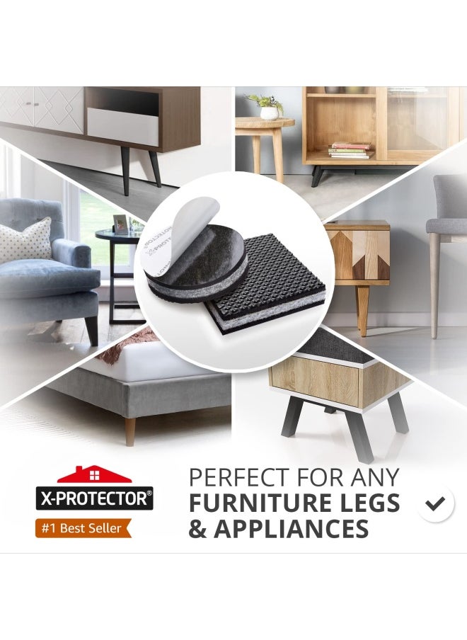 X-Protector Non Slip Furniture Pads  16 Pieces Premium Furniture Grippers 2 Rubber Feet Hardwood Floor Protectors For Furniture Legs Couch Stoppers Keep Your Furniture In Place Forever  - Image 2