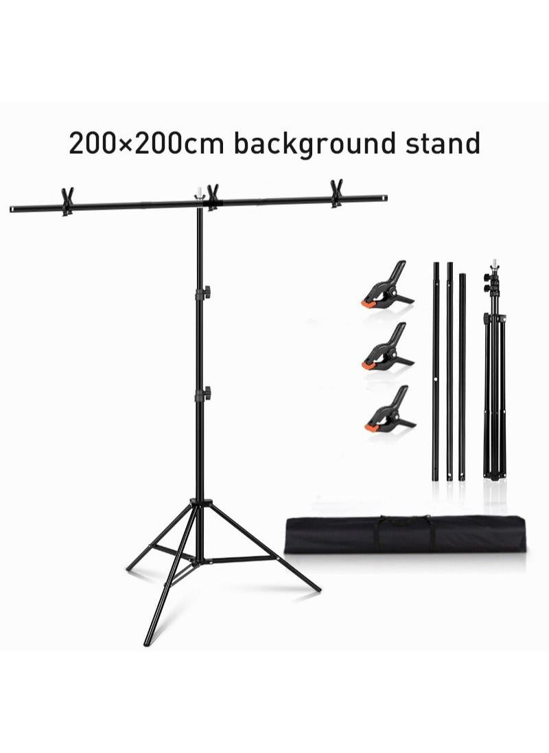 Glanfen - Professional Photography Photo Backdrop Stand, T-Shape Background Frame Support Stand with Clamps for Video Studio - Image 1
