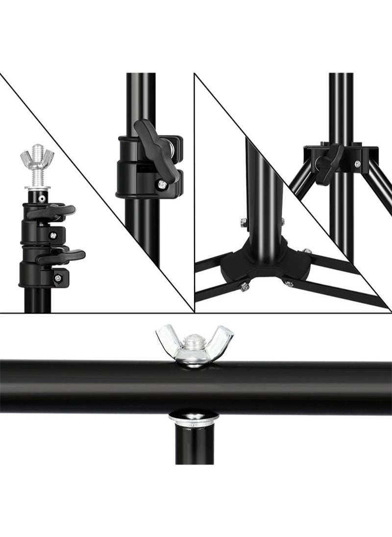 Glanfen - Professional Photography Photo Backdrop Stand, T-Shape Background Frame Support Stand with Clamps for Video Studio - Image 1