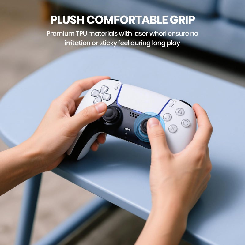 NEWDERY Joystick Replacement Grip Caps for PS4/PS5 Controller, for PS5/PS4 Thumb Grips Caps, Anti-Stickiness, Anti-Slip, Anti-Scratch, Anti-Fingerprint, for PS4/PS5 Joystick Caps-Black(6pcs) - Image 4