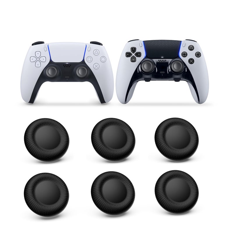 NEWDERY Joystick Replacement Grip Caps for PS4/PS5 Controller, for PS5/PS4 Thumb Grips Caps, Anti-Stickiness, Anti-Slip, Anti-Scratch, Anti-Fingerprint, for PS4/PS5 Joystick Caps-Black(6pcs) - Image 1