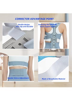 Generic Adjustable Back Posture Corrector, Strong Traction Upper and Lower Back Brace for Pain Relief and Muscle Memory Support (M)  - Image 4