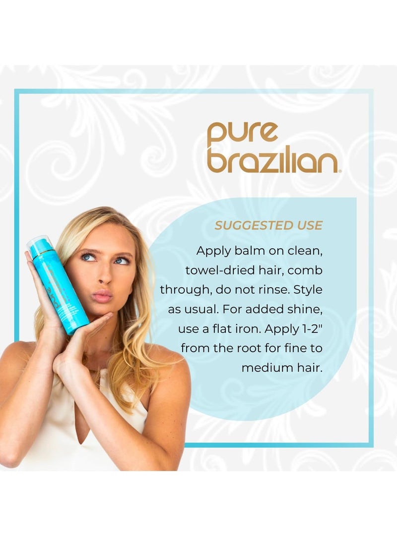 Pure Brazilian - Pure Brazilian Silk Smoothing Balm with Keratin, Hydrolyzed Silk & Coconut Oil, Anti-Frizz, Nourishing & Strengthening, Salon-Quality Treatment, Pack of 2, 6.78 Oz - Image 1