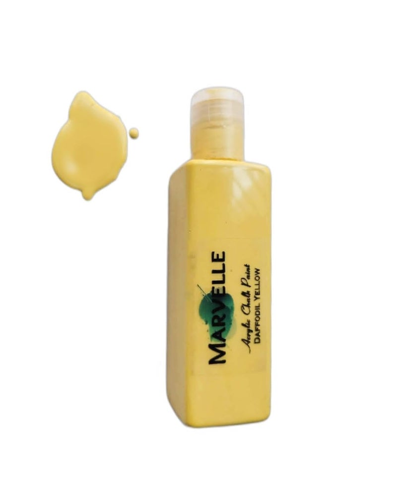 GREENARTZ MARVELLE 100ml Chalk Acrylic Paints (Daffodil Yellow) for glass artwork decor lippan art wood furniture walls canvas | Non toxic | Matte finish - Image 1