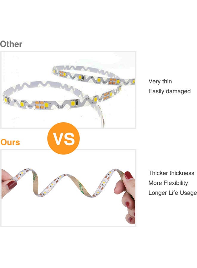نيبمينينت شريط إضاءة ب240 ضوء LED قابل للتعتيم ومزود بمنفذ USB ويعمل باللمس أبيض 4متر - Image 2