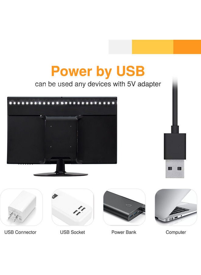 نيبمينينت شريط إضاءة ب240 ضوء LED قابل للتعتيم ومزود بمنفذ USB ويعمل باللمس أبيض 4متر - Image 3