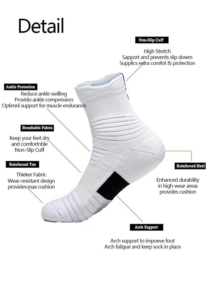 Generic 2-Pair Elite Basketball Compression Socks, Sports Training Socks Thickened Mid Tube Badminton Socks Running Socks for Men  Boys - Image 3