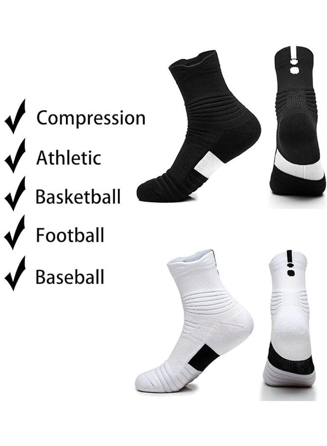Generic 2-Pair Elite Basketball Compression Socks, Sports Training Socks Thickened Mid Tube Badminton Socks Running Socks for Men  Boys - Image 2