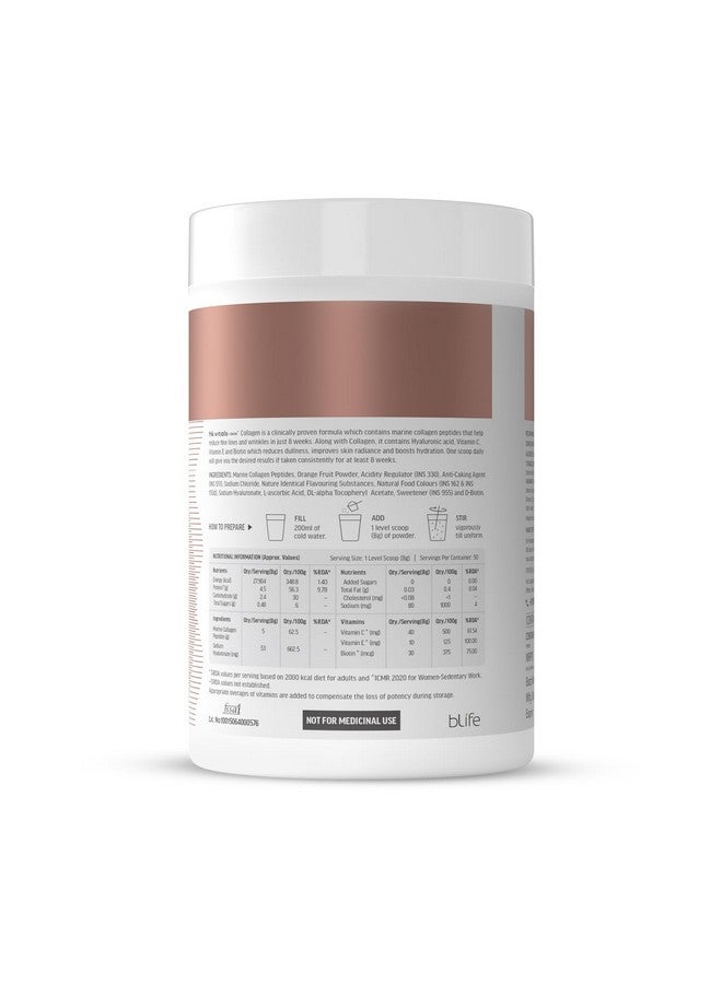 HealthKart hk vitals مكمل كولاجين البحر لإشراقة البشرة (بطيخ، 400 جرام) | فيتامين C، E، صوديوم هيالورونات | لبشرة وشعر وأظافر صحية - Image 3