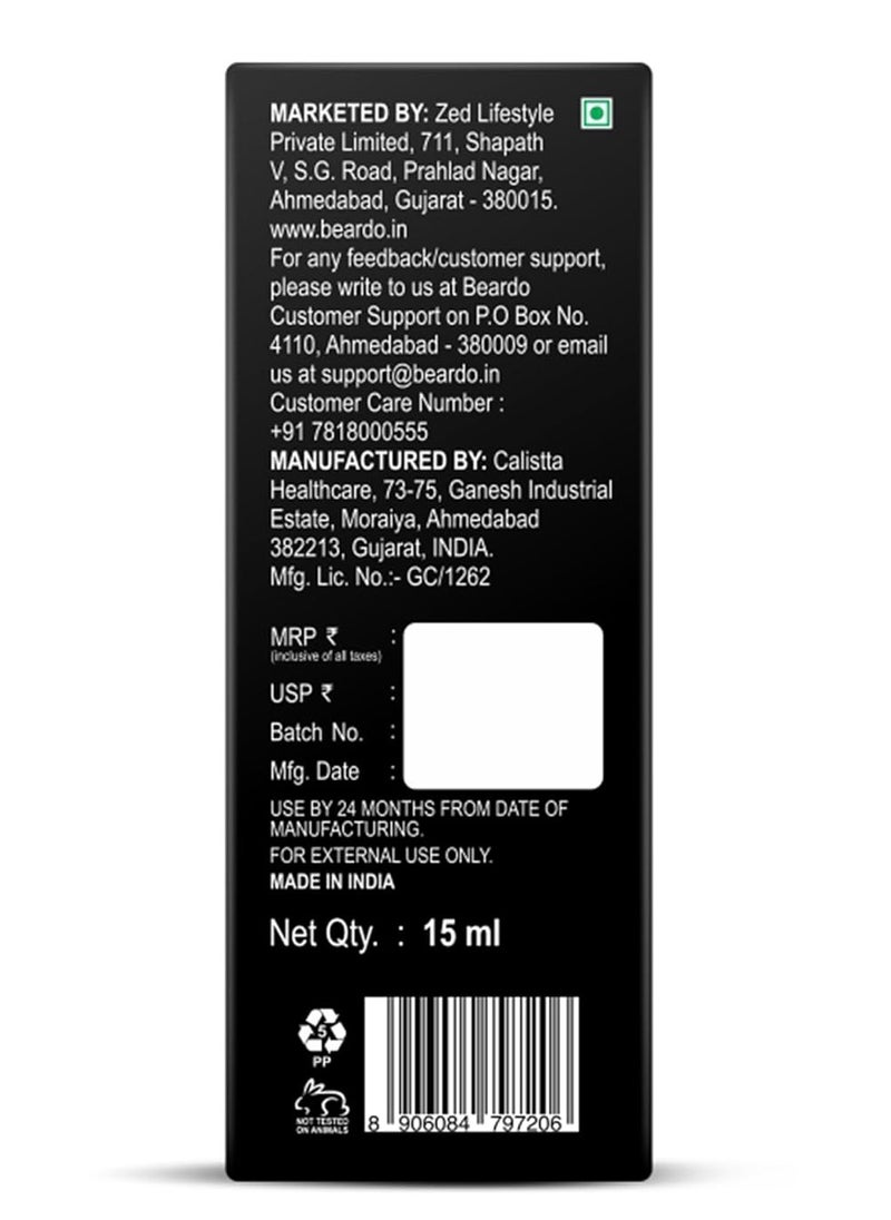 BEARDO - Beardo Rosemary Essential Oil, 15 ml & Derma Roller For Hair Growth 0.5 mm with 540 Chromium Needles | for Hair Growth, Hair fall and Regrowth | Skin Nourishment | 100% Natural | Aroma Oil - Image 1