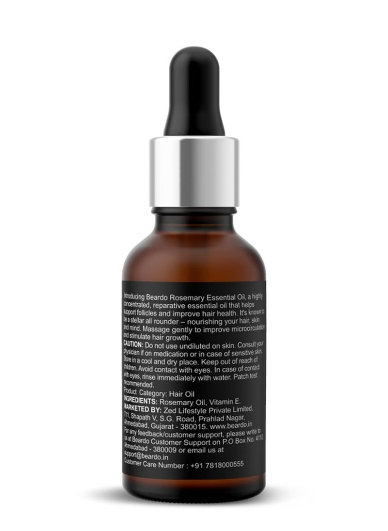 BEARDO - Beardo Rosemary Essential Oil, 15 ml & Derma Roller For Hair Growth 0.5 mm with 540 Chromium Needles | for Hair Growth, Hair fall and Regrowth | Skin Nourishment | 100% Natural | Aroma Oil - Image 1