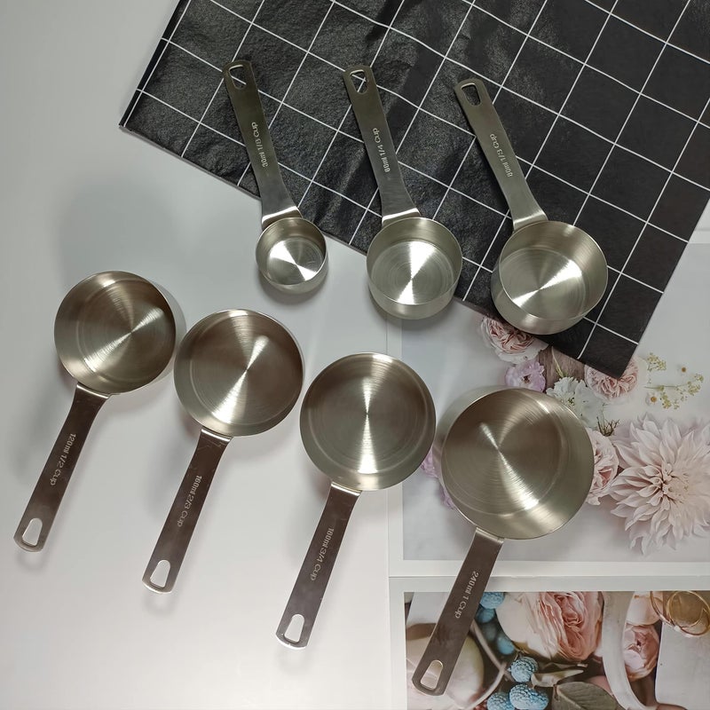 Hotsyang Measuring Cups Set, 18/8 Stainless Steel Measuring Cups for Dry & Liquid, Metal Measure Cups With Bonus Magnetic Conversion Chart for Kitchen & Baking - Image 5
