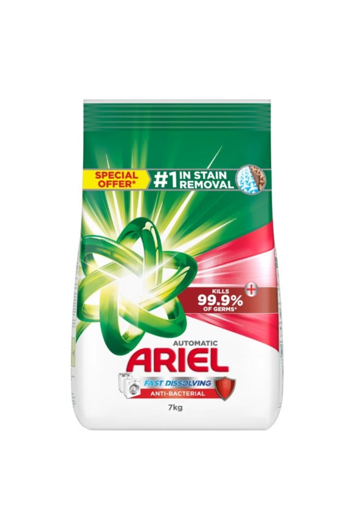 Ariel Anti-Bacterial Fast Dissolving Laundry Detergent Powder 7kg