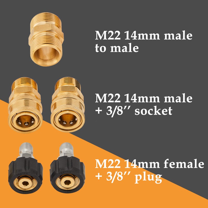 M MINGLE Pressure Washer Hose 50 FT x 1/4" - Replacement Power Wash Hose with Quick Connect Kits - High Pressure Hose with M22 14mm Fittings - 3600PSI - Image 5