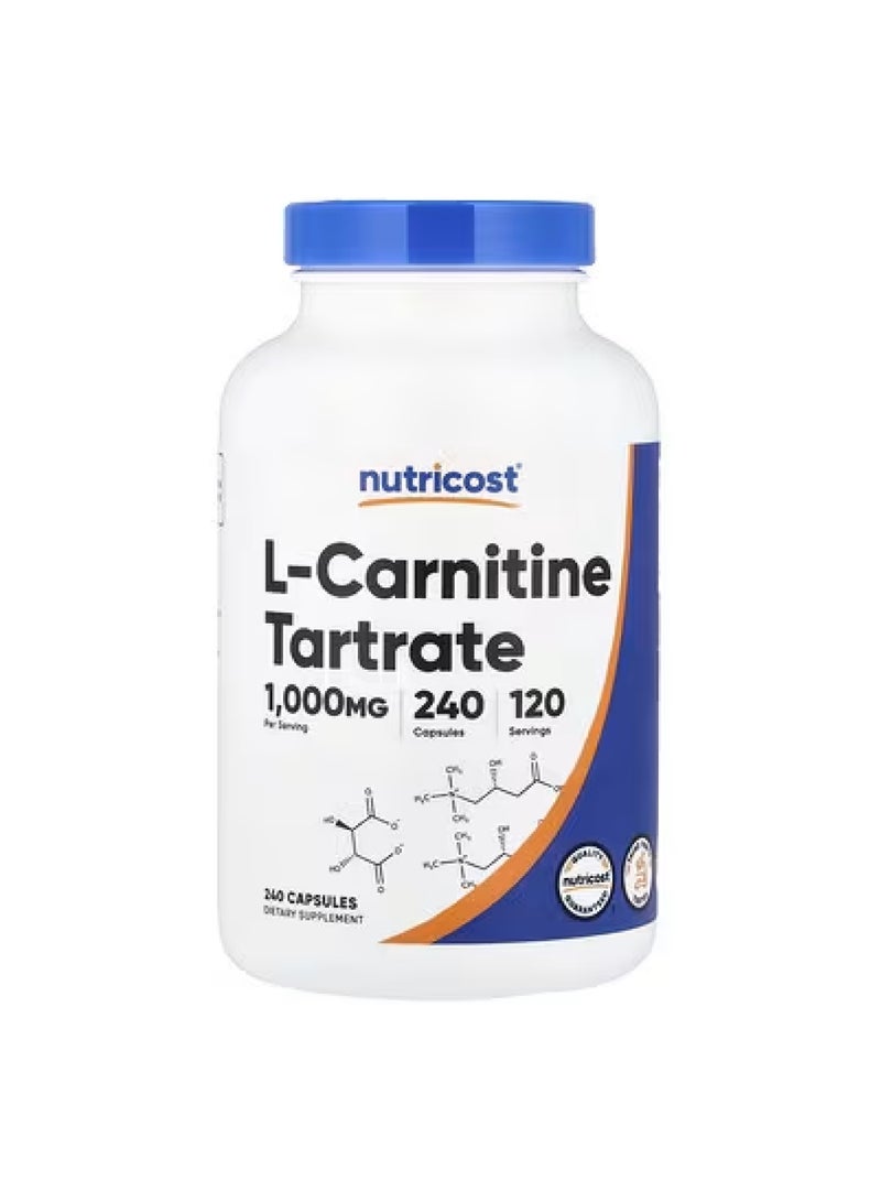 Nutricost L-Carnitine Tartrate, 240 Capsules (500 mg per Capsule)