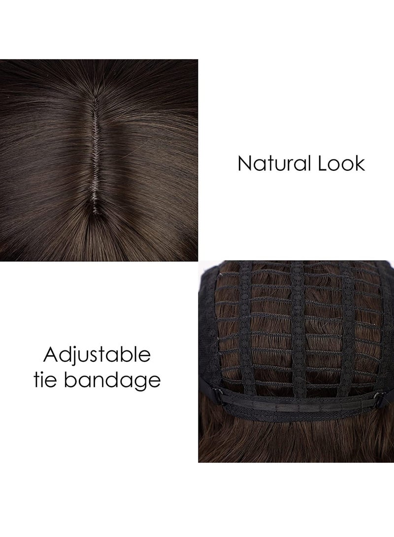 إستيل شعر مستعار مقاوم للحرارة من الألياف الطبيعة يبحث عن شعر مستعار كوسبلاي للاستخدام اليومي للحفلات الاصطناعية لاستبدال الشعر المستعار باللون الأسود القصير - Image 5