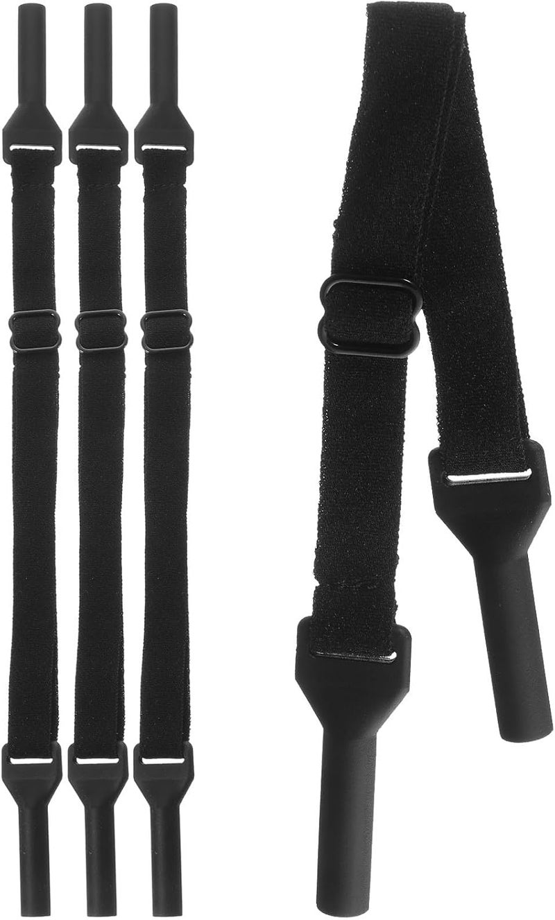 WOONEKY Adjustable Eyeglasses Strap Lanyard Anti-Lost Glasses Rope Retainer for Men Women 4Pcs Black Adult Eyewear Holder for Sports and Daily Use - Image 1