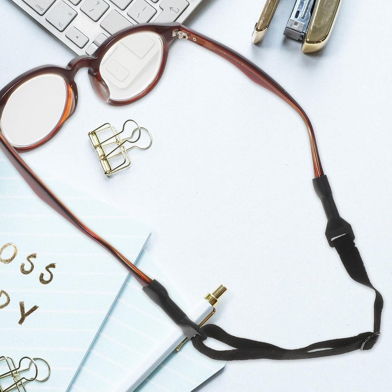 WOONEKY Adjustable Eyeglasses Strap Lanyard Anti-Lost Glasses Rope Retainer for Men Women 4Pcs Black Adult Eyewear Holder for Sports and Daily Use - Image 3