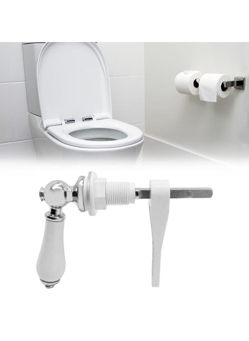 SYOSI Toilet Cistern Lever Flush, Ceramic Toilet Flusher Handle, WC Cistern Flush Lever, WC Lavatory Flush, Water Tank Toilet Handle with Ceramic Handle, Toilet Cistern Lever Flusher
