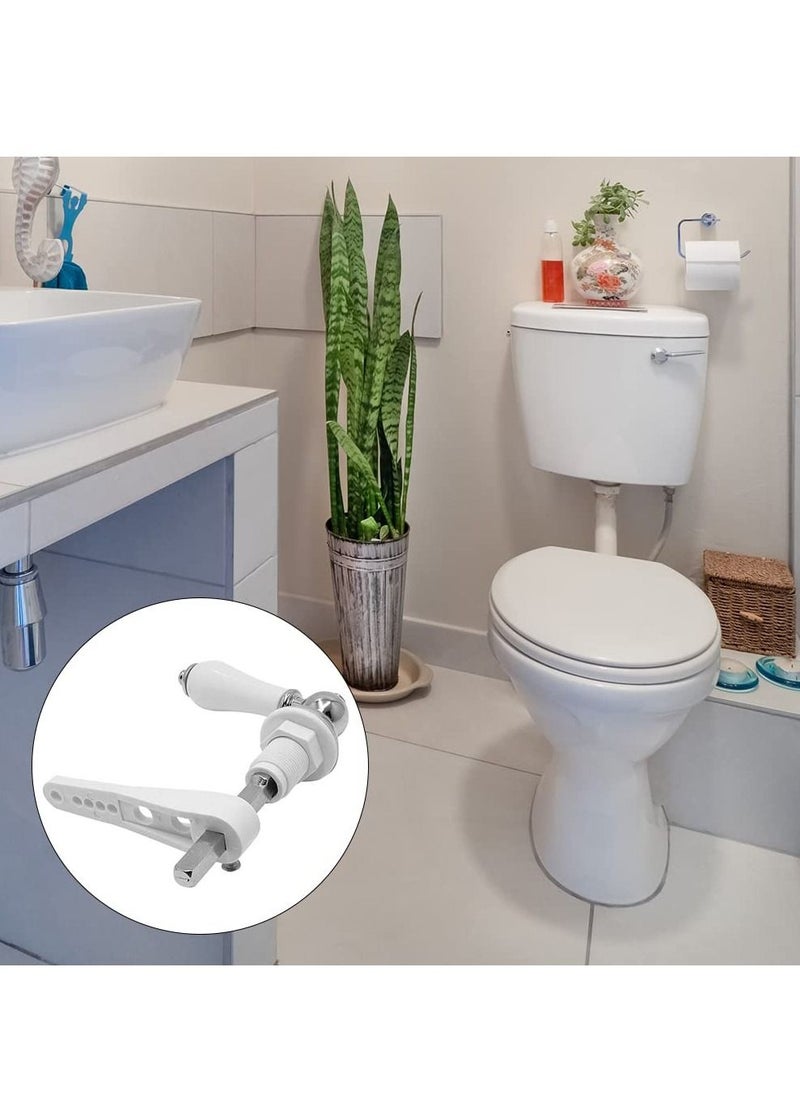 SYOSI Toilet Cistern Lever Flush, Ceramic Toilet Flusher Handle, WC Cistern Flush Lever, WC Lavatory Flush, Water Tank Toilet Handle with Ceramic Handle, Toilet Cistern Lever Flusher