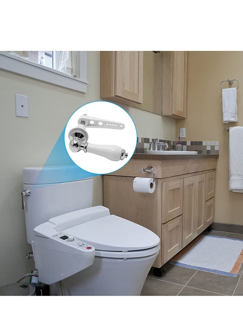 SYOSI Toilet Cistern Lever Flush, Ceramic Toilet Flusher Handle, WC Cistern Flush Lever, WC Lavatory Flush, Water Tank Toilet Handle with Ceramic Handle, Toilet Cistern Lever Flusher