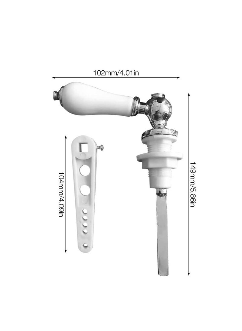 SYOSI Toilet Cistern Lever Flush, Ceramic Toilet Flusher Handle, WC Cistern Flush Lever, WC Lavatory Flush, Water Tank Toilet Handle with Ceramic Handle, Toilet Cistern Lever Flusher