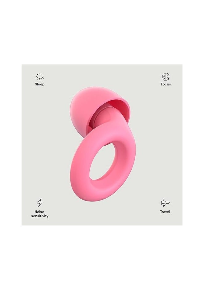 Loop Loop Quiet Solstice Ear Plugs – Super Soft, Reusable Hearing Protection in Flexible Silicone for Sleep, Noise Sensitivity - 8 Ear Tips in XS/S/M/L – 26dB & NRR 14 Noise Cancelling - Cerise  - Image 2