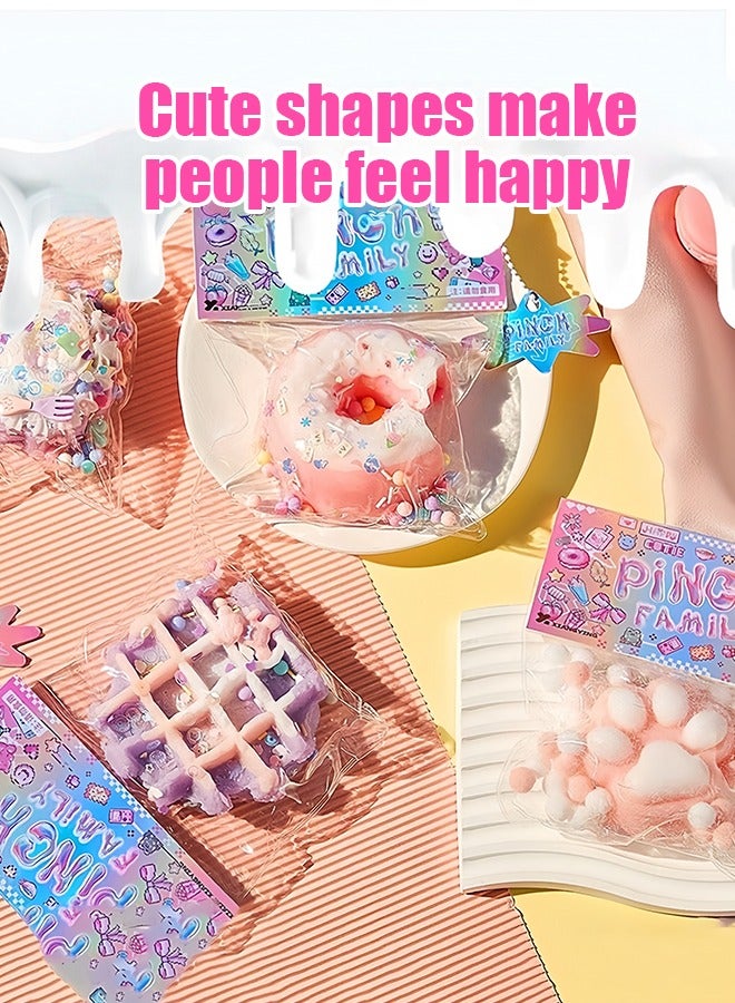 متجر الفرح 4 قطع من ألعاب تخفيف الضغط للأطفال والكبار، ألعاب تخفيف الضغط المبتكرة، كرة ضغط على شكل مخلب قطة دونات، ألعاب حسية لطيفة على شكل حلوى من البولي فينيل كلوريد لتخفيف التوتر، أشياء مبتكرة على شكل حيوان، هدايا أعياد الميلاد، ديكورات حفلات تنكرية - Image 3