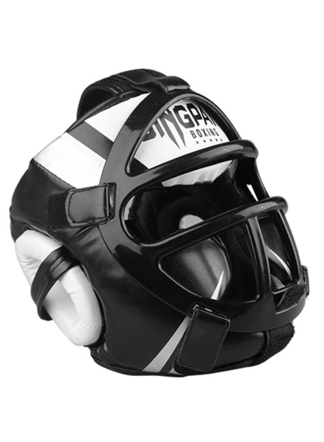 Competing pie Jingpai Fully Enclosed Boxing Helmet, Adult And Children's Face Guard, Head Protector For Sanda And Taekwondo, Red, Size S - Image 3