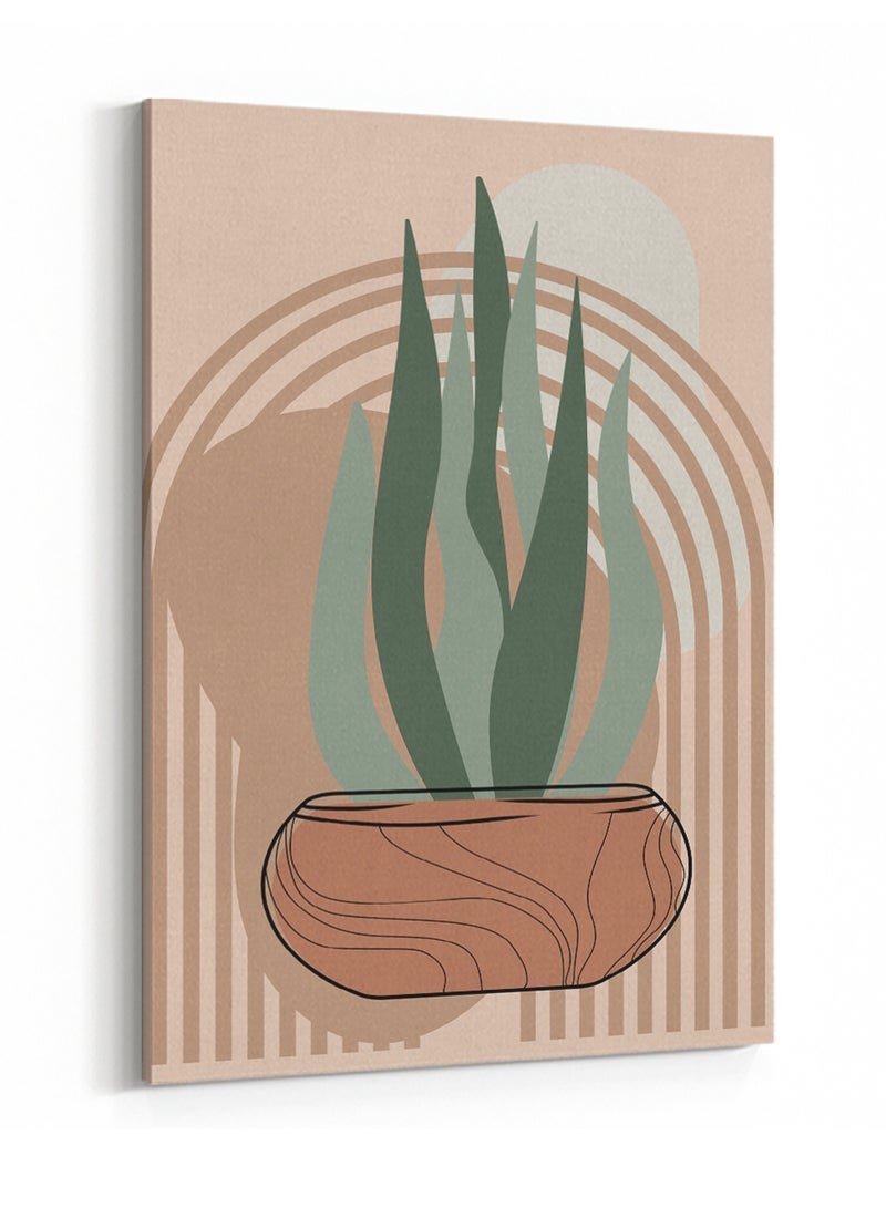 لوحة كانفاس على إطار خشبي بتصميم فن تجريدي للنباتات - Image 4