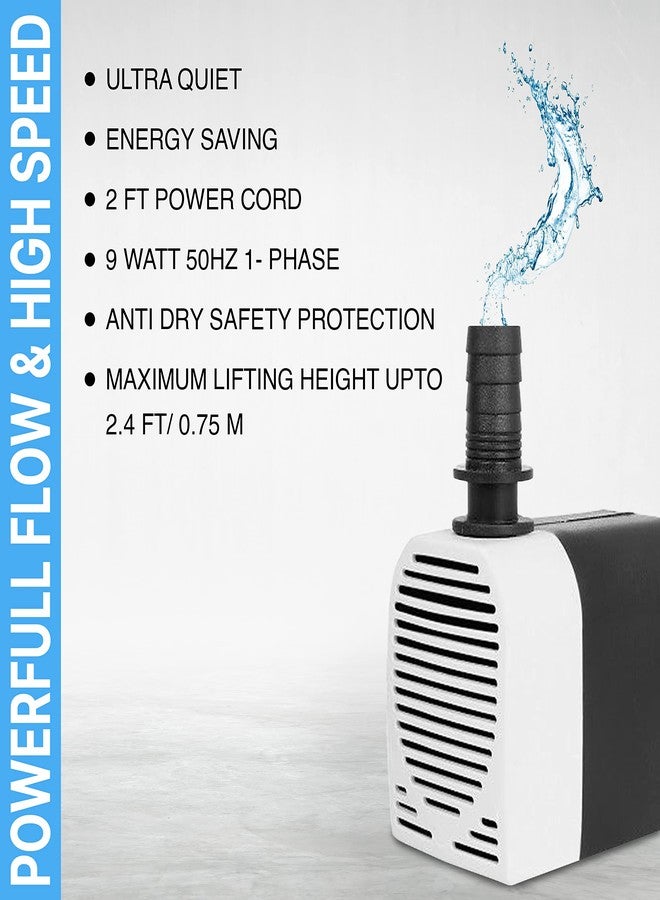 TECH-X 9-Watt Water Lifting Submersible Pump for Aquarium, Fountains, Desert Air Coolers, pond pump submersible-MULTICOLOR - Image 3