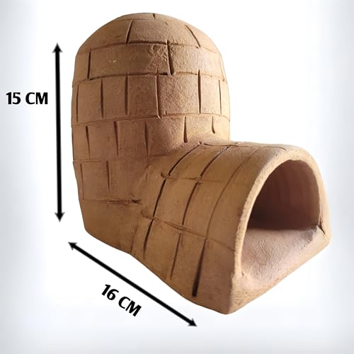 RUKDA Terracotta Aquarium Decoration – Fish Tank Cave Shelter, Ideal Breeding Hideout for Betta Fish, Shrimp, Goldfish, and Small Reptiles – Eco-Friendly & Safe (TerraAbode Cottage) - Image 2