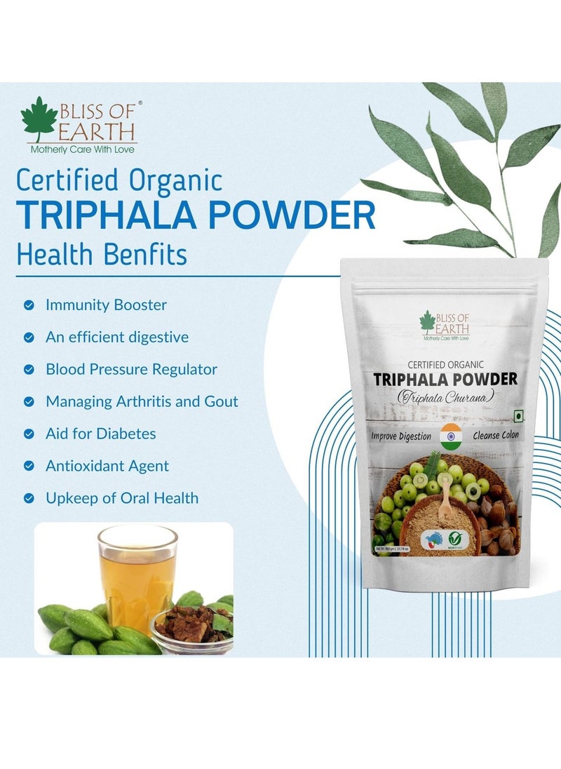 BLISS OF EARTH - Organic Triphala Powder Pure Ayurvedic Herbal Blend Help for Detox & Digestion Support Boost Immunity 100gm - Image 1