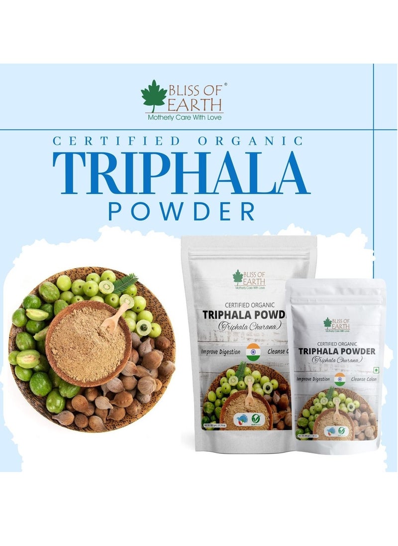 BLISS OF EARTH - Organic Triphala Powder Pure Ayurvedic Herbal Blend Help for Detox & Digestion Support Boost Immunity 100gm - Image 1