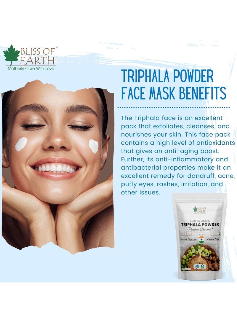 BLISS OF EARTH - Organic Triphala Powder Pure Ayurvedic Herbal Blend Help for Detox & Digestion Support Boost Immunity 100gm - Image 1