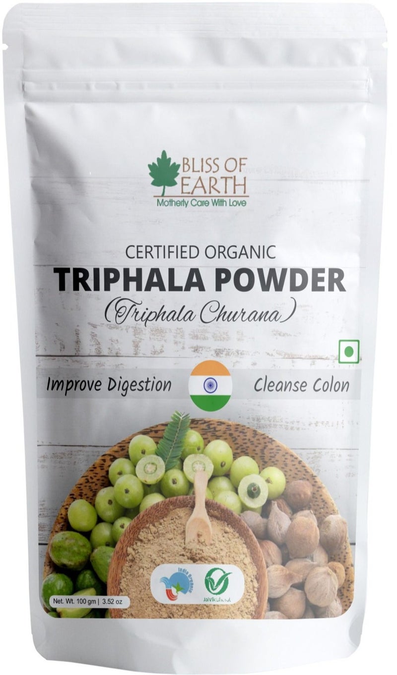 Bliss of Earth Triphala Powder 100g | Ayurvedic Herbal Blend (Amla, Haritaki, Bibhitaki) | Digestive Support & Gut Health | Natural Antioxidant & High Fiber Supplement | Vegan, Additive-Free Wellness Powder - Image 1